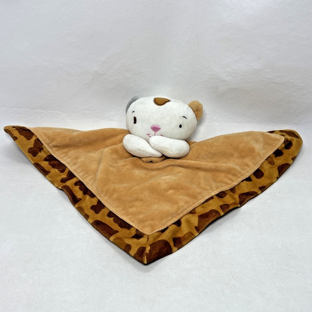 Highlights Calico Kitty Cat Lovey Security Blanket White Brown Plush Cheetah